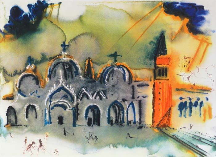 Venise. La Basilique et le Campanile by Salvador Dalí | Color lithograph, hand signed. | 