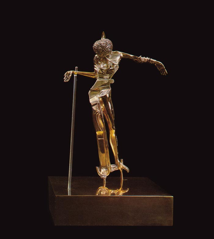 Woman with the head of roses by Salvador Dalí | Bronze sculpture with light crutch | Conceived in 1981